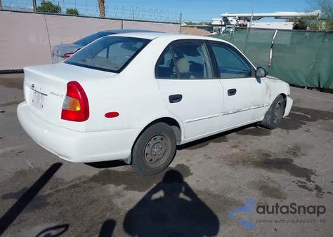 2002 Hyundai Accent Gl из США, поврежденный, VIN KMHCG45CX2U346907